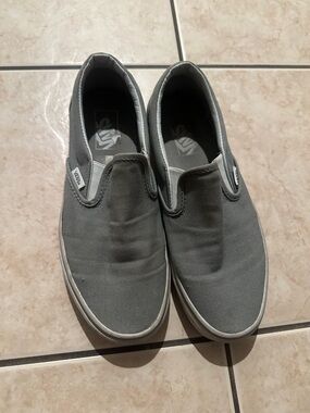 Vans Gray Men's Classic Slip-On Canvas Loafers